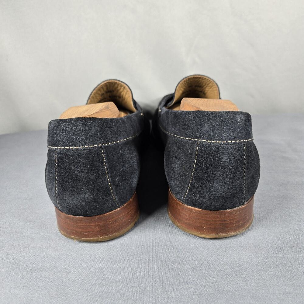 Johnston & Murphy Penny Loafers Mens 9.5 M Black Suede Sheepskin Leather Sole - Picture 9 of 10